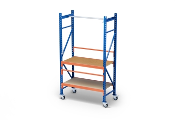 Table d’emballage MFP1000 mobile 1,2 m / 60 cm profondeur / hauteur 2,14 m / réglable en hauteur sur 40 cm / + panneaux contreplaqués 