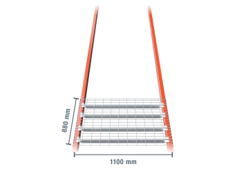 Support grillagé pour rayonnage à palettes PR9000 dimensionné, largeur 88 cm, profondeur 110 cm