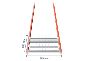 88 cm platelage en treillis métallique pour rack à palettes PR9000 / profondeur 800 mm / capacité de charge 1.000 kg 
