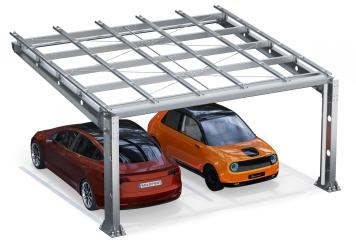 Abri voiture PP2-G-1, simple face, panneau de base, SoloPort 