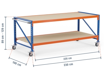 Table de travail mobile / table d'emballage