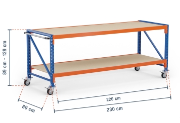 Table de travail mobile / table d'emballage