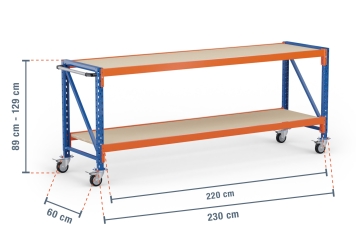 Table de travail mobile / table d'emballage