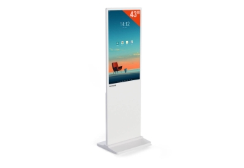 Digitaler Kundenstopper DKS-LED43, 43 in Display, Android 11, Weiß, 610 mm x 450 mm x 1.810 mm, TecMaschin 