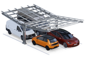 Abri voiture PP4-G-1, double face, panneau de base, SoloPort 