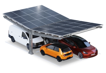 Abri voiture PP4-G12600-1, double face, panneau de base avec 30 modules solaires, SoloPort 