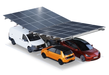 Abri voiture PP4-A12600-1, double face, champ pour extension avec 30 modules solaires, SoloPort 