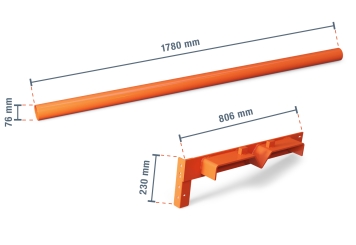 180 cm Suspension de touret de câble pour rayonnage à palettes avec profondeur 80 cm 