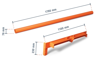 180 cm Suspension de touret de câble pour rayonnage à palettes avec profondeur 110 cm 