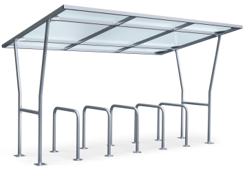 Abri vélo F350/5-P pour 12 Vélos (3.756 mm x 2.236 mm x 2.228 mm) 