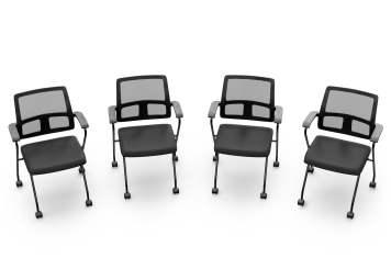 4 x Konferenzstuhl EMMA mit Rollen - platzsparend klappbar, TOPREGAL 