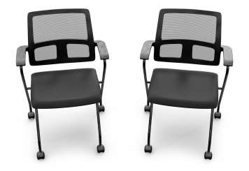 2 x Konferenzstuhl / Seminarstuhl EMMA mit Rollen - platzsparend klappbar, TOPREGAL 