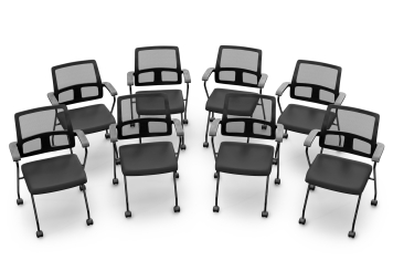 8 x Konferenzstuhl EMMA mit Rollen - platzsparend klappbar, TOPREGAL 