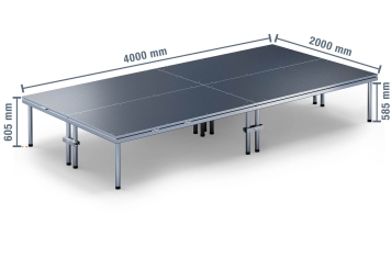 4 m x 2 m Scène mobile EBM850/2, 605 mm haut, 4 modules 850 kg charge max par module 