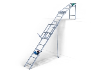 Ladder lift / ladder hoist DDA200/12 incl. fall protection, max. load 200 kg, rail length 12 m, SolidHub 
