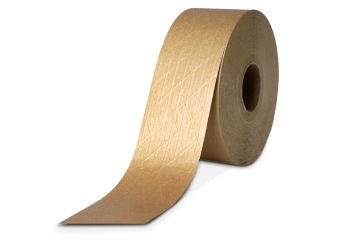 Nassklebeband, 70 mm x 150 m, 126 g/m², doppelt verstärktes Kraftpapier, mit Fiberglafsfäden versetzt, TecMaschin 