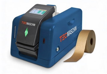 Professionelles Klebeset: Nassklebestreifenspender NK60 inkl. Nassklebeband aus doppelt verstärktes Kraftpapier mit 70 mm Bandbreite, TecMaschin 