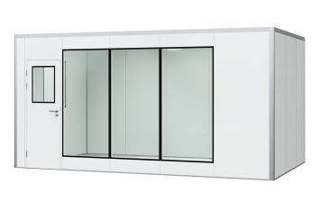 Hallenbüro Meisterbüro PREFAB-15 "Studio", 4 Fenster, 1 Tür (16 Paneele) 