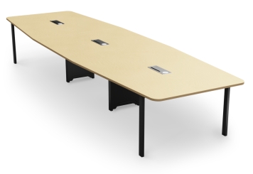 Table de réunion ELLA480i beige avec station de charge à induction pour 16-18 personnes 
