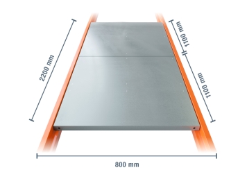 2.200 mm Stahlboden für Lagerregal LR2000 / 800 mm tief / 25 mm hoch 