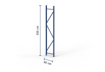 2,5 m montant pour rack de stockag LR2000 / profondeur 60 cm avec boulons d’ancrage 