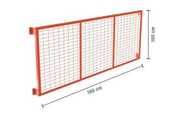 Pallet rack mesh rear wall