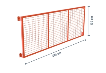 Pallet rack mesh rear wall