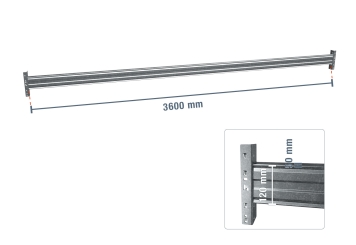 360 cm Einzeltraverse für Palettenregal PR9000F Feuerverzinkt / Fachlast 2.200 kg 