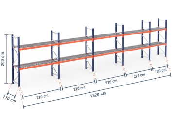 Rayonnage à palettes avec caillebotis dimensionné