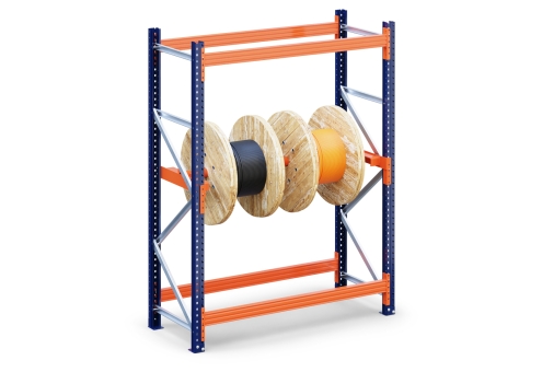 1,9 m Cable reel rack KTR9000 / 80 cm low / 2,5 m high / 1 x cable drum ...