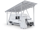 Carportgestell für Wohnmobile von vorne mit Solar und Schaltschrank