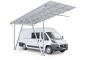 Carport frame extension for motorhomes with solar panels