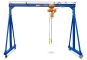 Mobile gantry crane PK100/2 with electric chain hoist extended in front view