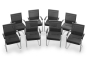 Eight conference chairs Visitor chairs Marina stackable next to each other