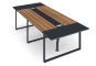 ANJA280-360 Conference table grey-walnut brown in perspective