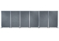 6 m room divider partition wall system grey-mottled on castors in front view