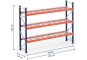 Pallet rack dimensioned with wire mesh support