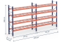 Pallet rack dimensioned with wire mesh support