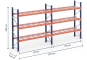 Pallet rack dimensioned with wire mesh support