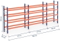 Pallet rack dimensioned without shelves