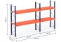 Pallet rack dimensioned with steel shelves