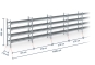 Galvanised pallet rack with grating dimensioned