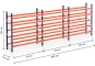 Pallet rack dimensioned without shelves