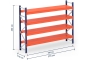 Pallet rack dimensioned with steel shelves