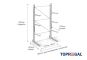 Cantilever rack galvanised on one side with dimensioning