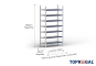 1 m heavy duty shelf FB200 / 30 cm deep / 2,5 m high / 7 levels / rack layer Steel / compartment load capacity 200 kg 