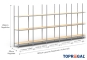 8 m heavy duty shelf FB200 / 30 cm deep / 2,5 m high / 3 levels / rack layer Wood / compartment load capacity 200 kg 