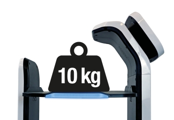 Robot serveur restaurant Robi4-HD, 4 niveaux de tablettes, 490 mm x 580 mm x 1.290 mm, TecMaschin 