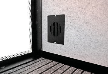 Büro Telefonzelle / Telefonkabine LIA100 für 1 Person, Schwarz, 870 mm x 866 mm Raumfläche 