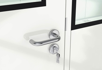 Hallenbüro Meisterbüro PREFAB-6, 2 Fenster, 1 Tür (7 Wand-Paneele, 2 Decken-Paneele) 